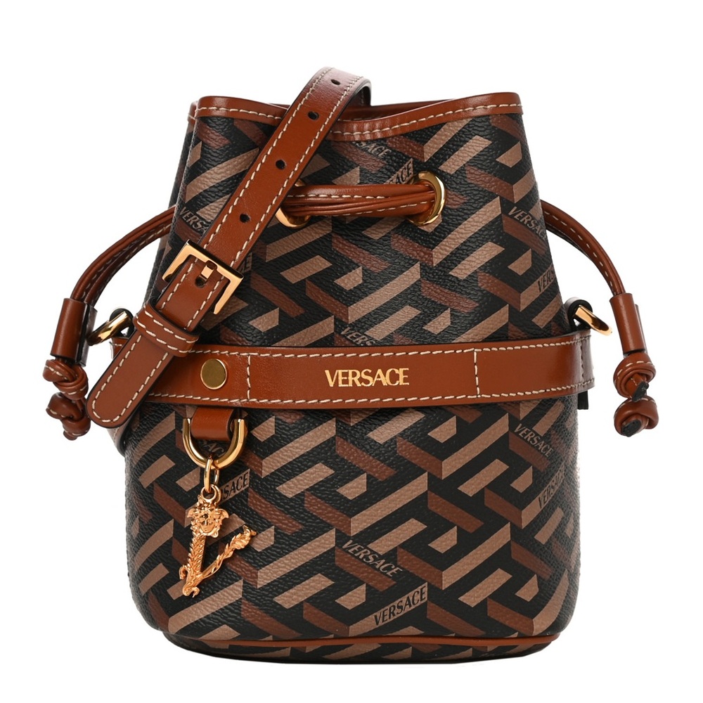 Versace Greca Print Mini Bucket Bag